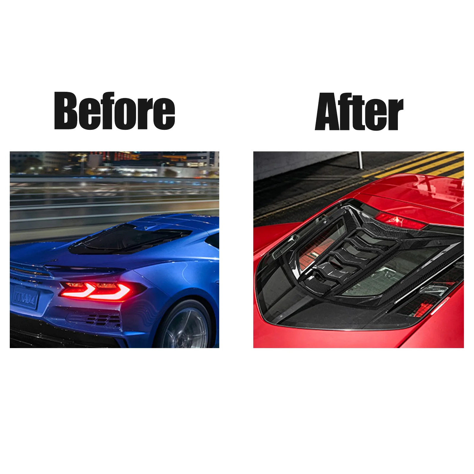 For Corvette C8 Stingray Z51 Coupe 2020-2025 Z06 E-ray 2023-2025 Rear Engine Window Louvers Windshield Scoops Grill Shutter Carb