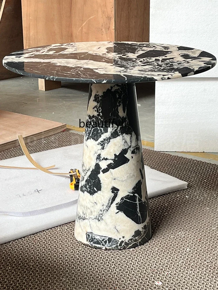 Modern Marble Side Table Nordic Minimalist Style Hotel Villa Mansion Natural Luxury Stone Sofa Corner Table