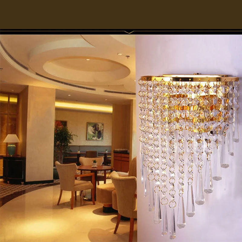 Modern Crystal Chandelier Wall Light Lighting Fixture 220V E14 LED Ceiling Lights