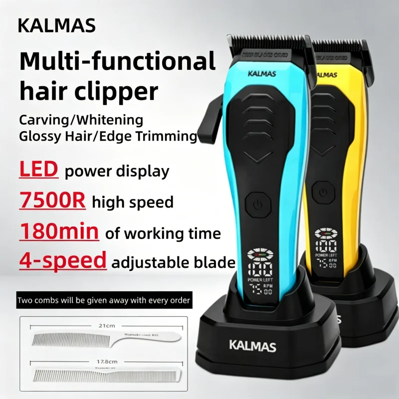

KALMAS Professional Barber Electric Hair Clipper with LED Display USB Charging Powerful Trimmer Tool for Styling
