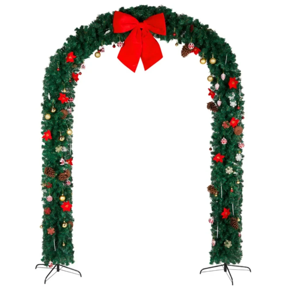 

240*40*265cm Curved Christmas Arch Green with Accessories Christmas PVC Arch is very realistic in shape and appearance