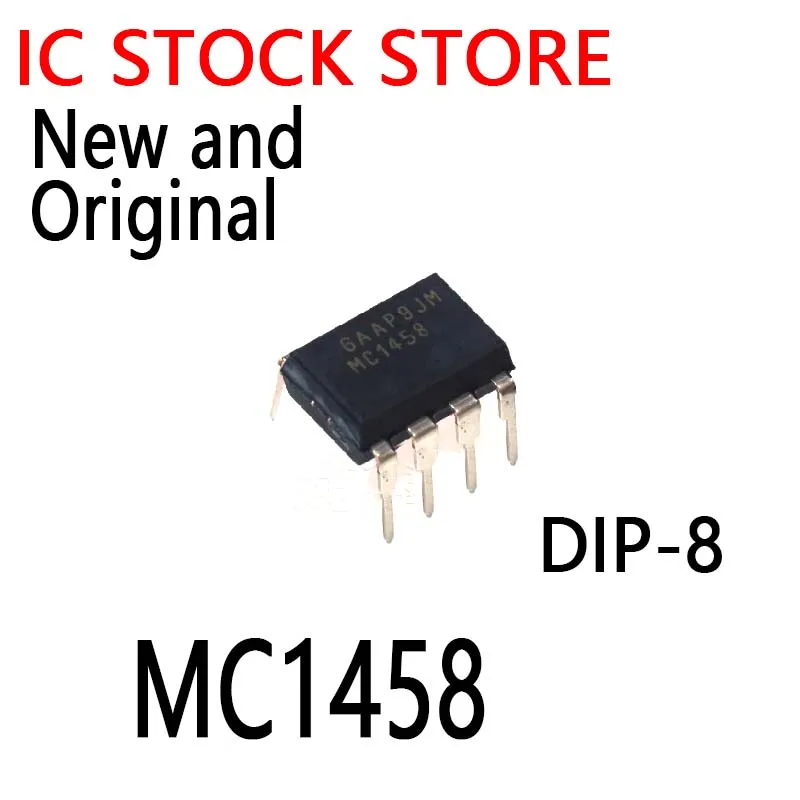 10PCS New and Original  DIP8 MC1458N  MC1458CP  MC1458CP1 MC1458