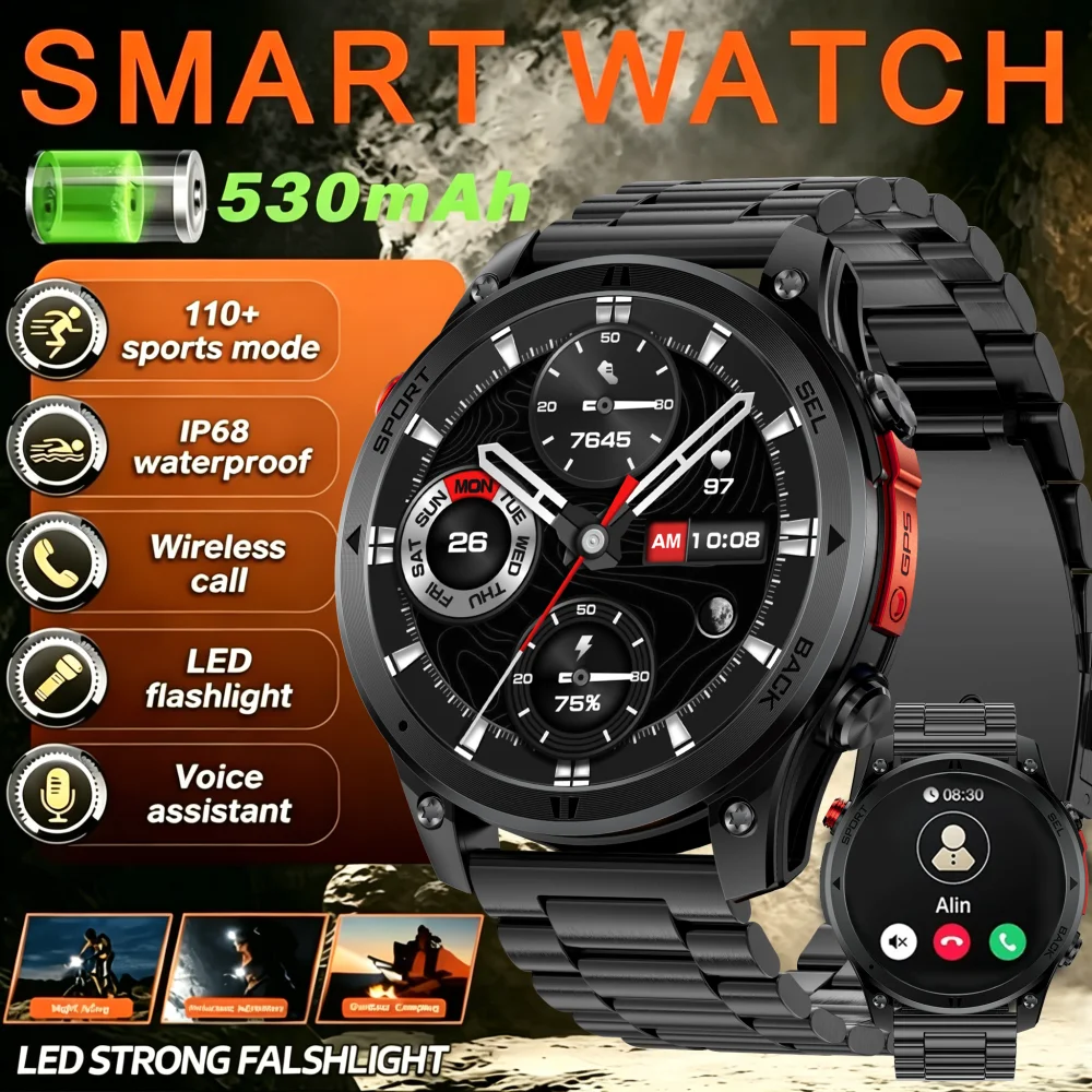 2026 NEW Model Smartwatch, Equipped With GPS And Compass, Featuring Multiple Exercise Modes And A 530mAh Large-Capacity Battery