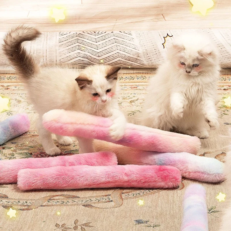 Gradient plush catnip pillow toy soft and durable plush teeth grinding and cleaning teeth indoor interactive toy