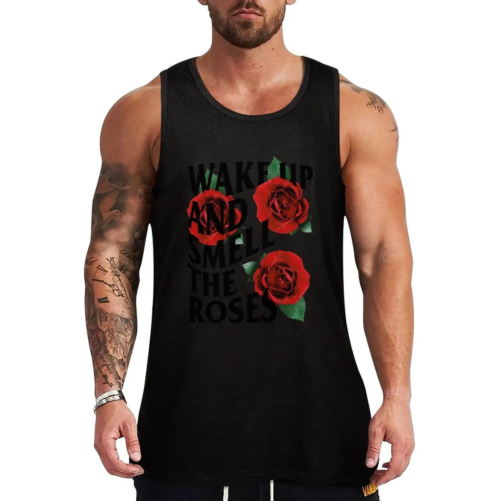 

wake up and smell the roses white Tank Top Sleeveless men summer clothes for men sleeveless Short sleeve