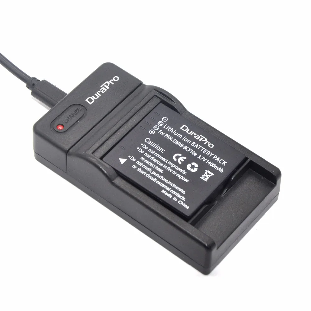 DuraPro DMW-BCF10 DMW-BCF10e DMW-BCF10PP Battery + USB Charger for Panasonic Lumix DMC-FX700,FX75,TS2,TS3,TS4,F2,F3,FH1,FH20