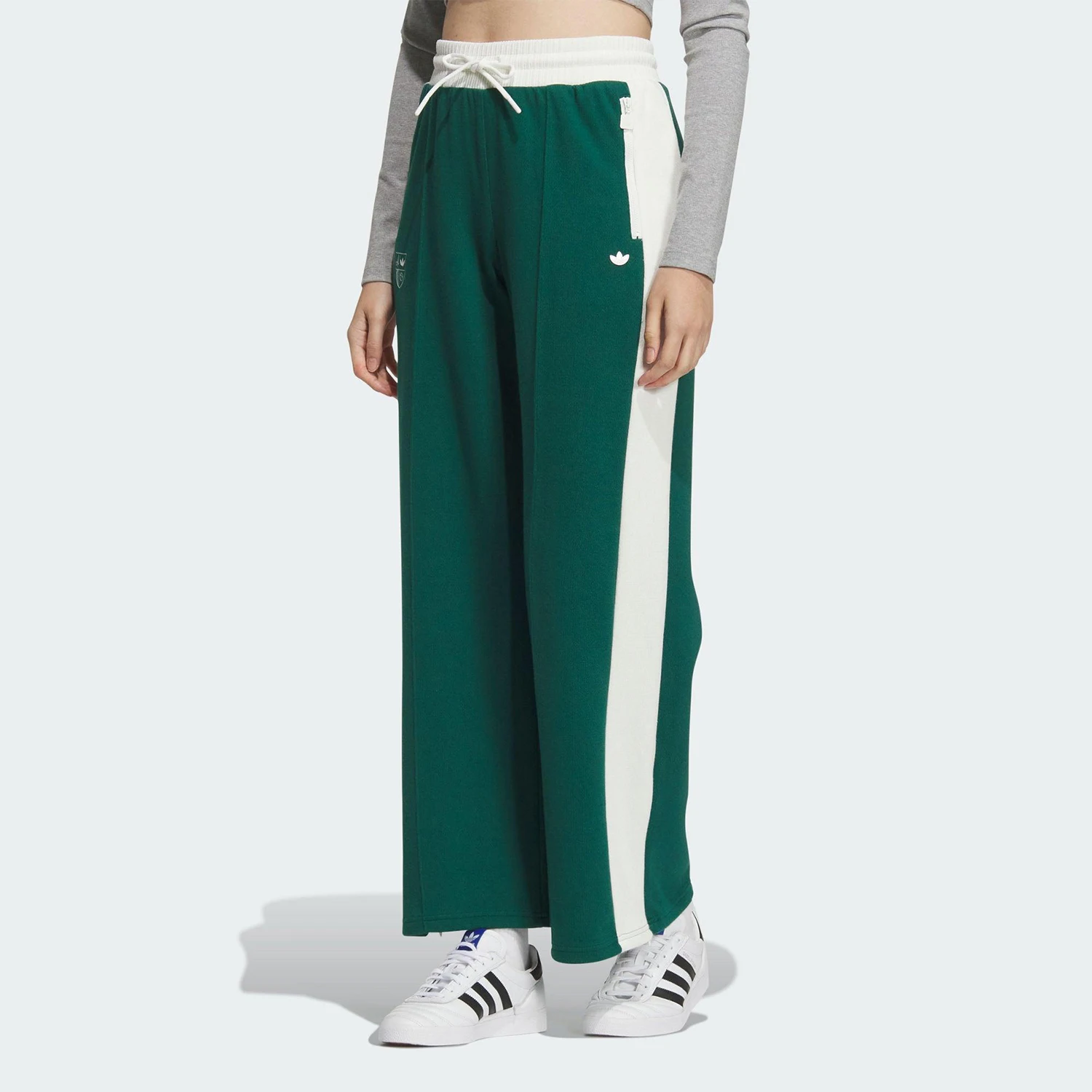 

Женские модные свободные спортивные брюки adidas Authentic Trefoil с широкими штанинами JM8019