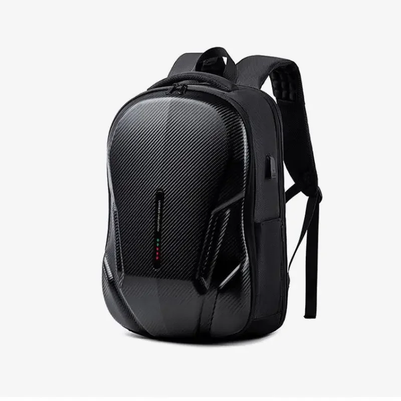 New Hard Shell Motorcycle Riding Backpack Large Capacity Knight Helmet Bag Men\'s Shock Absorption Waterproof USB Laptop Bag