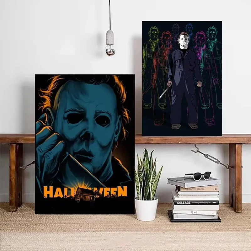 أفلام الرعب الكلاسيكية هالوين مايكل مايرز شخصيات الهدايا الملصقات والمطبوعات حائط لوح رسم الفن صور ديكور المنزل #3