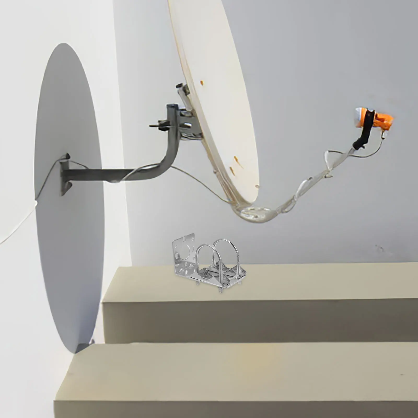 

Adjustable Aluminum Alloy Antenna Mount Outdoor Pole Wall Mounting Bracket Weather-Resistant For Satellite Receiver Antenna Pole