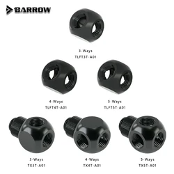 BARROW 3/4/5-Way SphBlades Raccords G1/4 Adaptateur Fileté En Laiton T-Type Distance Ball Cube Connecteur pour PC Refroidissement Par Eau TLFT5T-A0