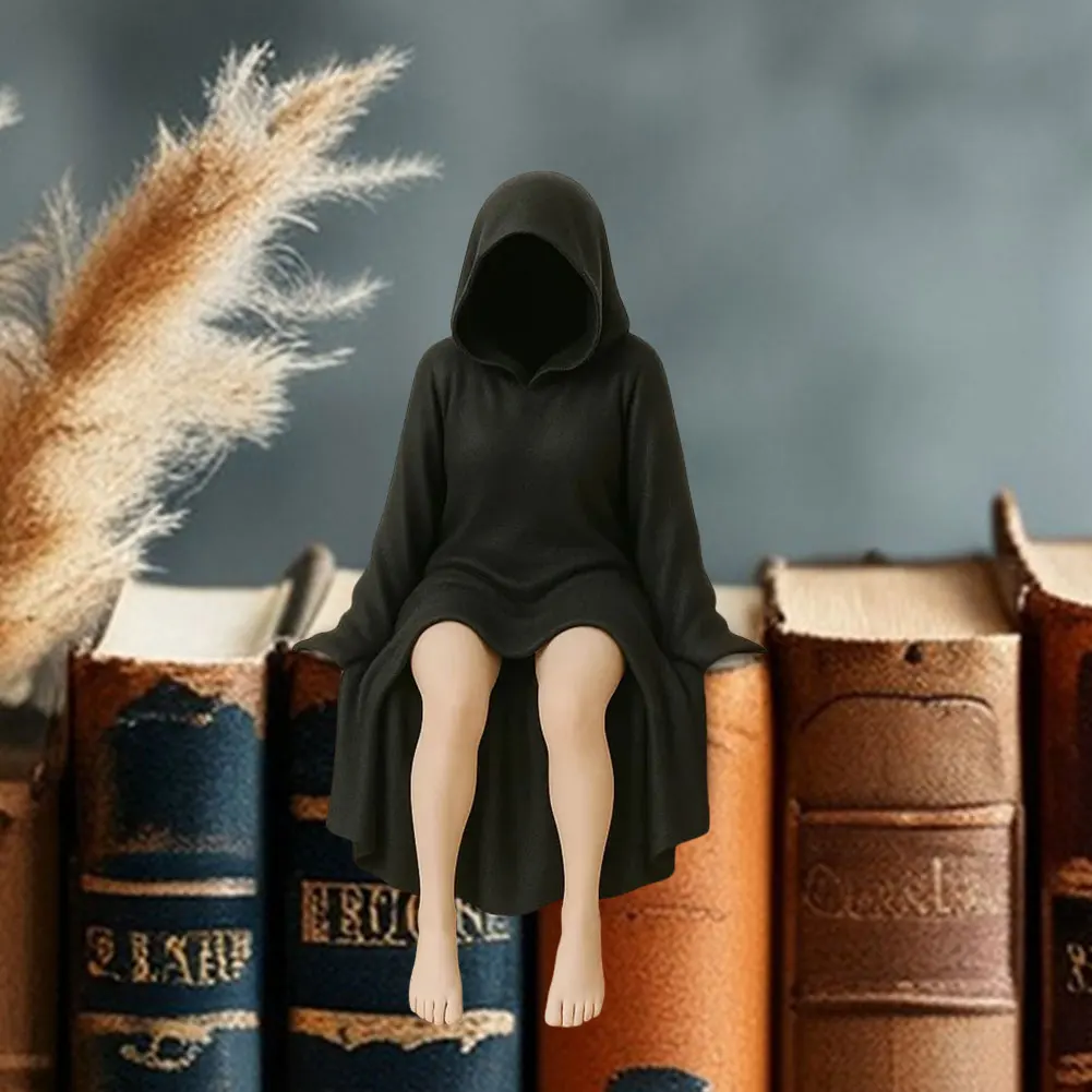 هالوين 8-15 سنتيمتر ثلاثية الأبعاد تمثال غامض القوطية الأسود رداء الملكة الشكل رف الكتب النحت مخيف يجلس التماثيل هدايا ديكور المنزل
