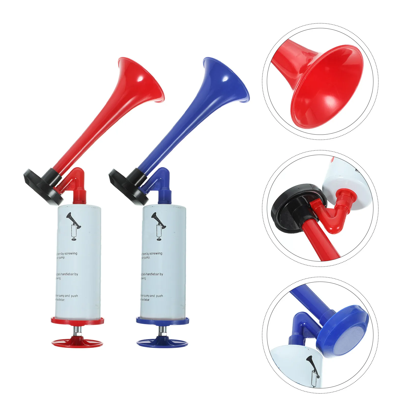 2Pcs Hand Horn Cheer Prop Bright Color Football Soccer Party Favor Stadium Noise Maker Air Horn Hand Push Trumpet