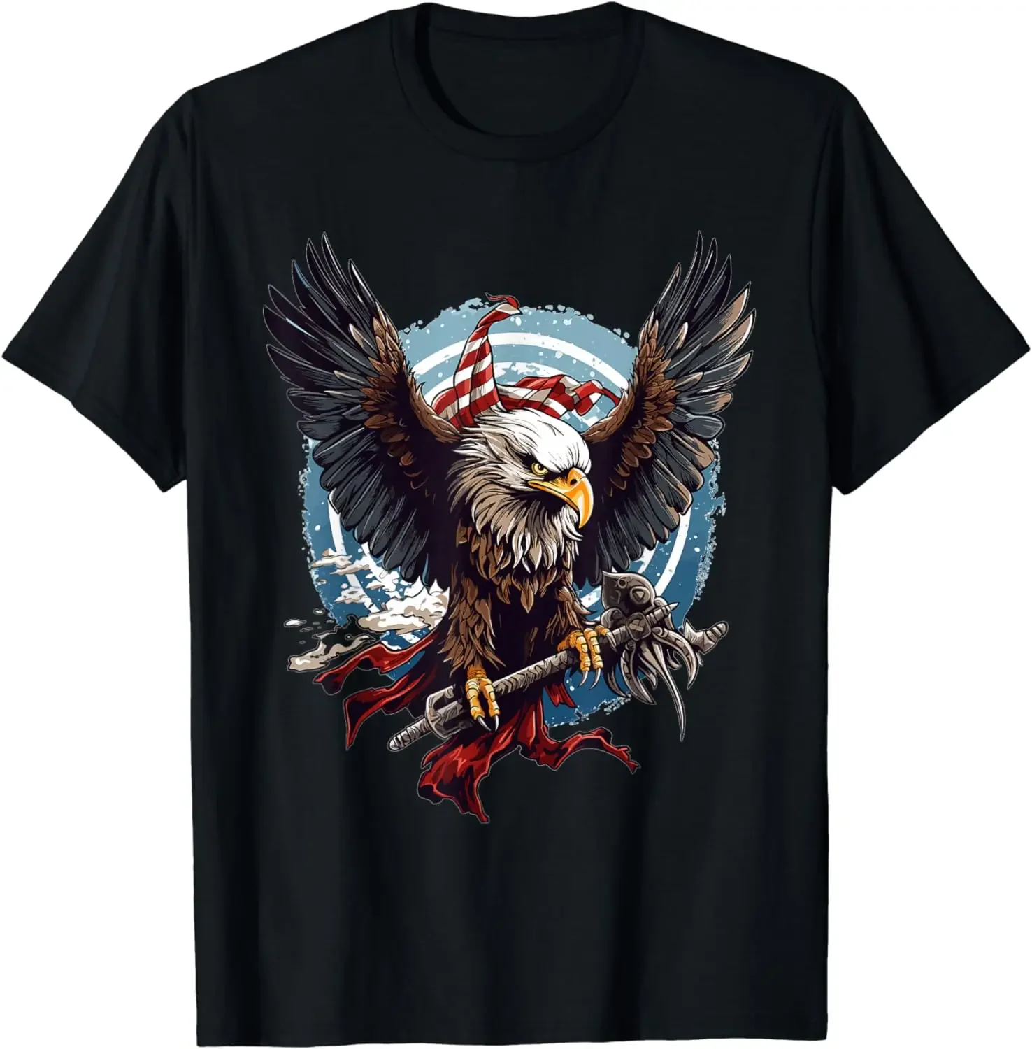 

Norse Myth Warrior American Eagle Flag T-Shirt 100% Cotton O-Neck Summer Short Sleeve Casual Mens T-shirt Size S-3XL