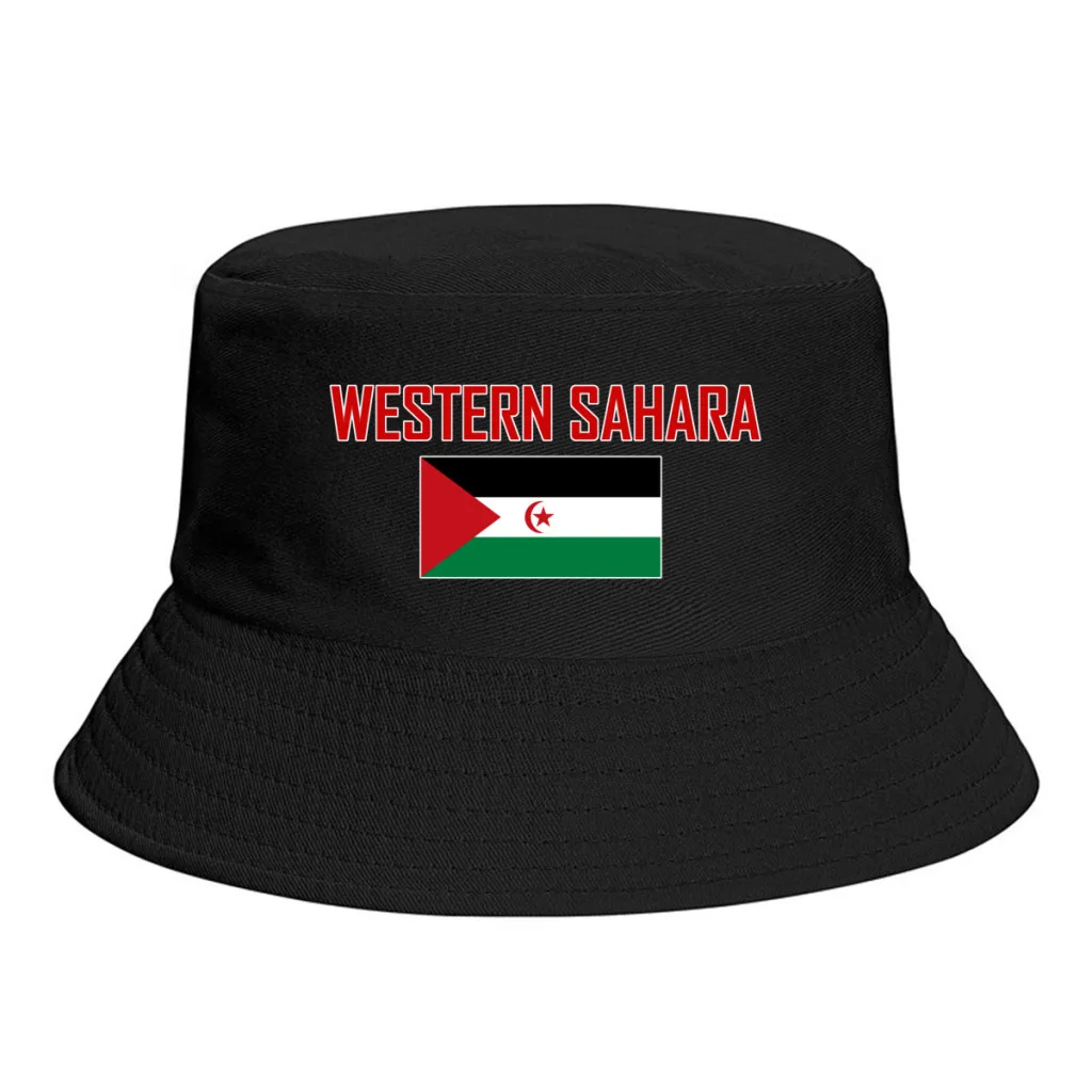 WESTERN SAHARA Flag Bucket Hats Print Cool Fans Sun Shade Simple Classic Outdoor Summer Fisherman Caps Fishing Cap