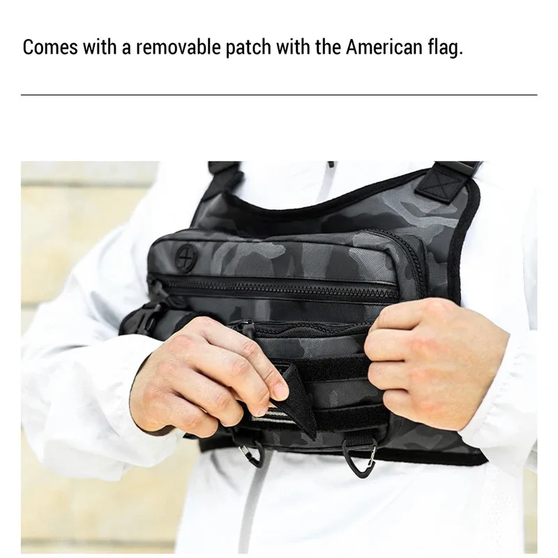 Tas Dada Olahraga Pria, Tahan Air, Ringan, Tas Rompi Depan Berlari dengan Pemegang Ponsel Bawaan & Penyimpanan Ekstra untuk Berburu