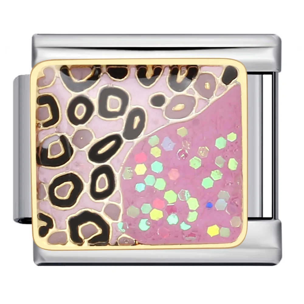 Y2k Creative สีแดงสีม่วงเสือดาวตาริมฝีปาก Moon อิตาเลี่ยน Charm Links Fit 9 มม.สร้อยข้อมือสแตนเลสผู้หญิงเครื่องประดับ DIY ของขวัญ