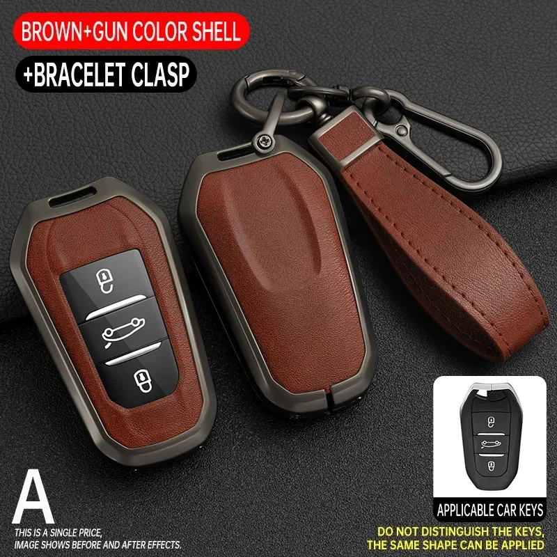 

Alloy Car Remote Key Case Cover Shell For Peugeot 2008 3008 4008 5008 308 508 Citroen C1 C2 C4 C6 C3-XR Picasso Grand DS3 DS5