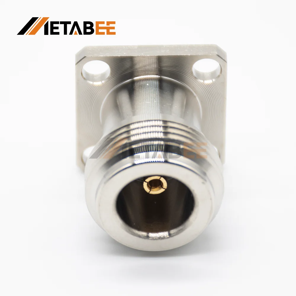254mm Sq 4 Holes Flange n Type Male Plug  Coaxial Connector with 0253 mm Tab254mm Sq 4 Holes Flang