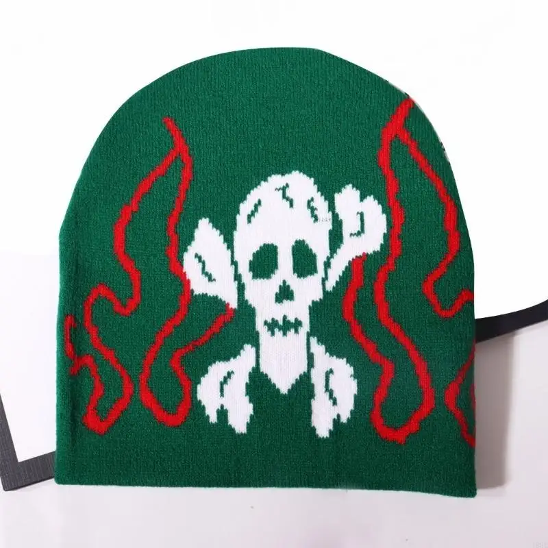 195E Dệt Kim Mũ Đầu Lâu Bé Trai Gái Họa Tiết Đầu Lâu Mũ Dành Cho Người Lớn Mũ Hiphop Phổ Biến Mũ Đợi Đầu Đa Năng