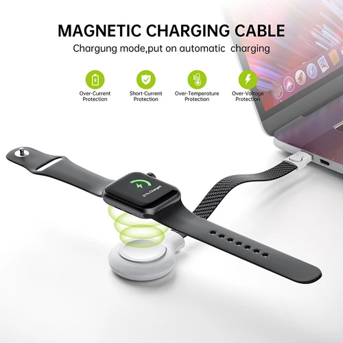 Imagen 2 del producto Bonola-cargador inalámbrico para reloj inteligente Apple Watch Ultra/9/8/7/6, cargadores magnéticos portátiles con cable de carga para iWatch 5/4/3