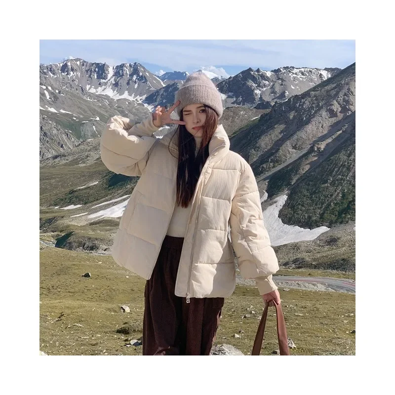 Women's Autumn Winter Tops Coat Cotton Short Zipper Thickened Personalized New Simple Comfortable Leisure Soft Niche Versatile