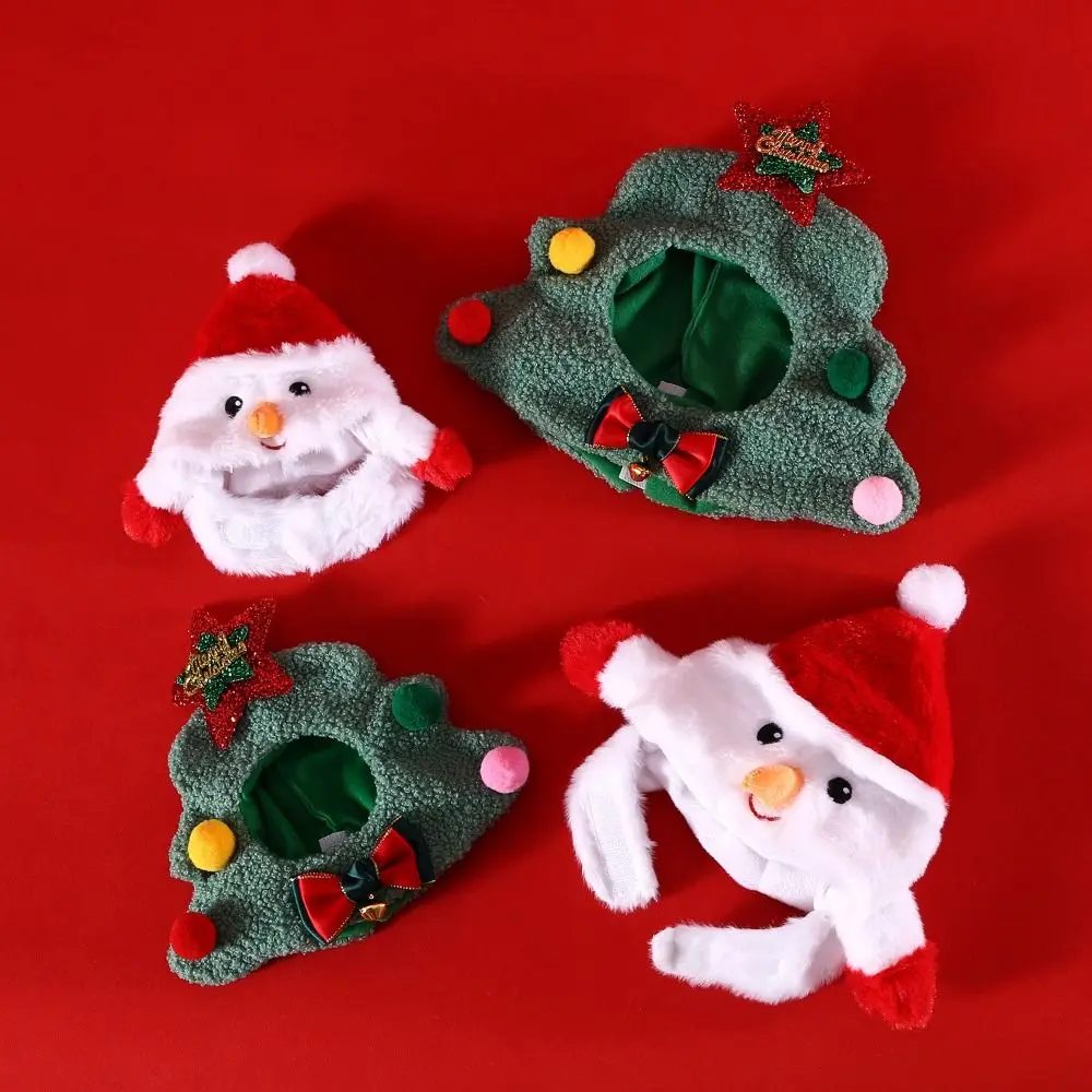 Dog Christmas Tree Headset Soft Dog Christmas Hat Adjustable Plush Puppy Xmas Caps Comfortable Cat Santa Hat New Year