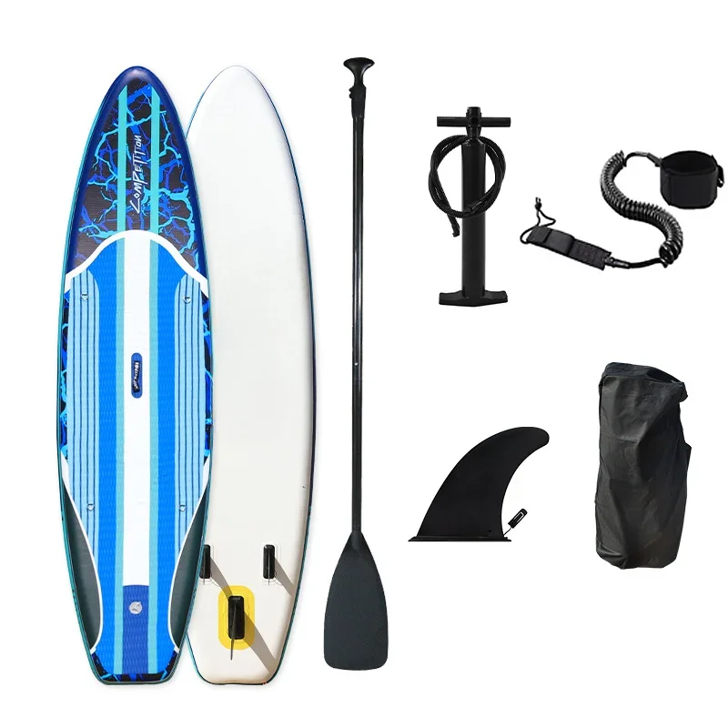 

Cross-Border Direct Sales Inflatable Surfboard Sup Water Sports Standing Racing PVC Pulp Board Surfing Board Customized