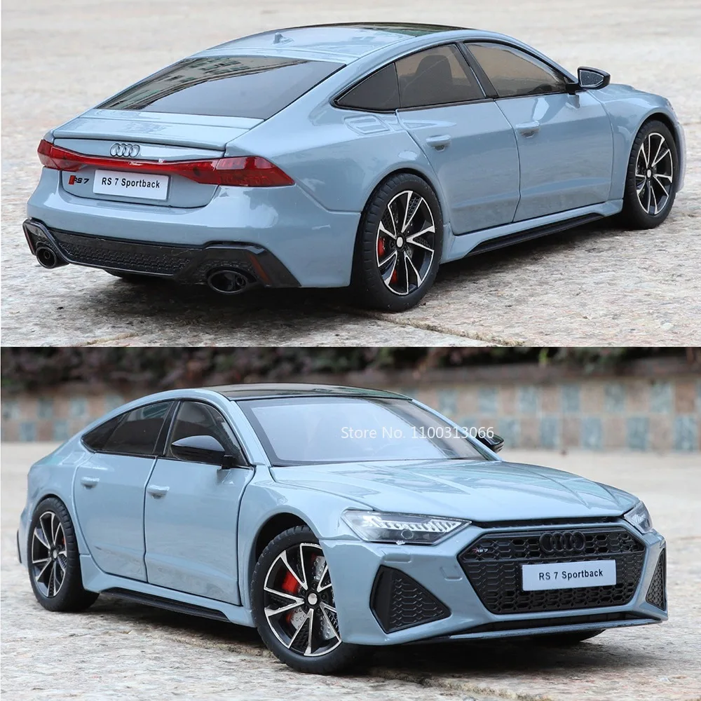 1:24 Pressofuso in lega RS7 A6L Modelli di auto Giocattoli con tirare indietro Veicoli Sterzo ruota Modello di auto in miniatura per ragazzi Decorazione Regali