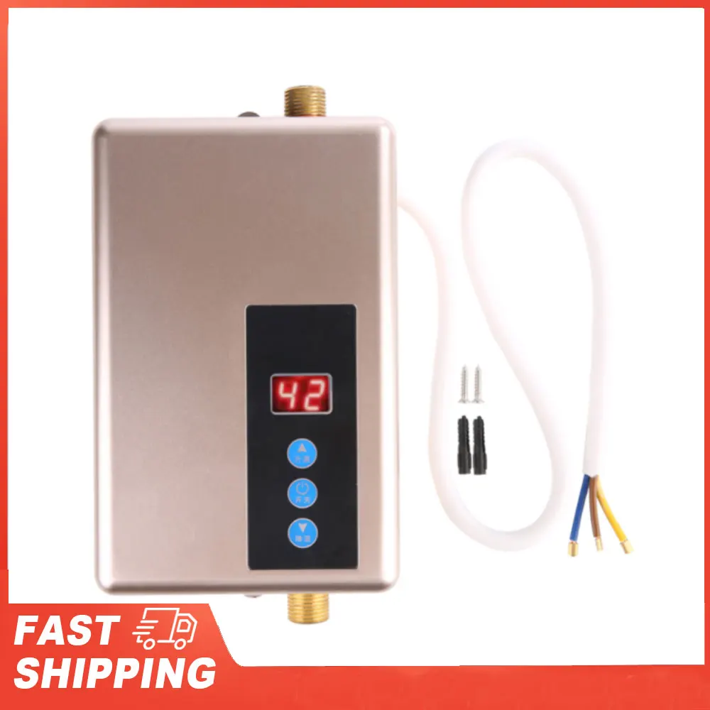 220V 5.5KW Mini Instant Electric Water Heater Tankless Shower Hot Water System Kitchen Hot Water System 220V Water Heater