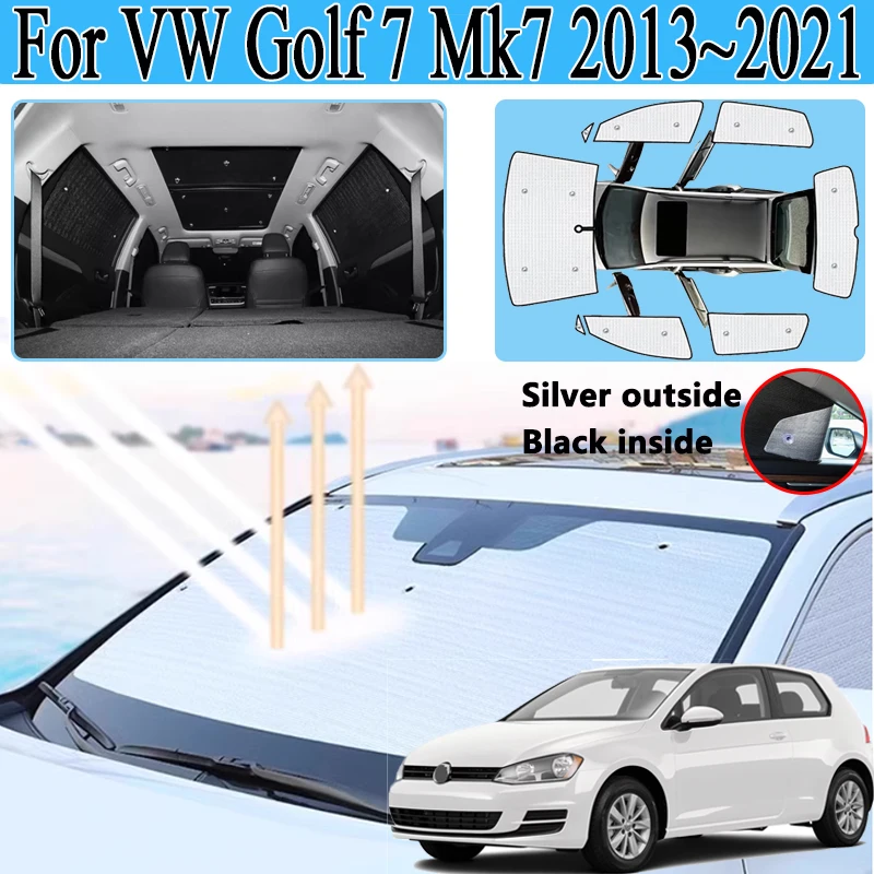 

Солнцезащитные козырьки с полным покрытием для Volkswagen VW Golf 7 Mk7 2013 2014 2015 2016~2021 Автомобильные солнцезащитные козырьки, защищающие от ультрафиолета, аксессуары