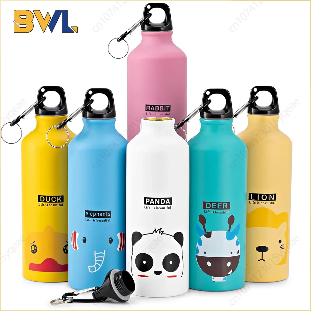 Aluminium Cartoon Sports Mug Cartoon Image Childrens Water Cup Stainless Steel Water Bottle with Lid Insulated Mug Coffee Mug