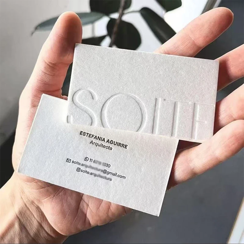 Luxury Customized Business Card with Embossed Logo Premium Gift Card for After-Sales Blind Embossing
