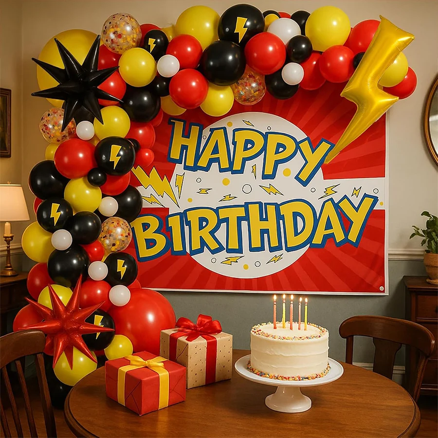 Kit de Guirnalda de Globos con - Lighting Mcqueen Birthday Decor reseña y precio