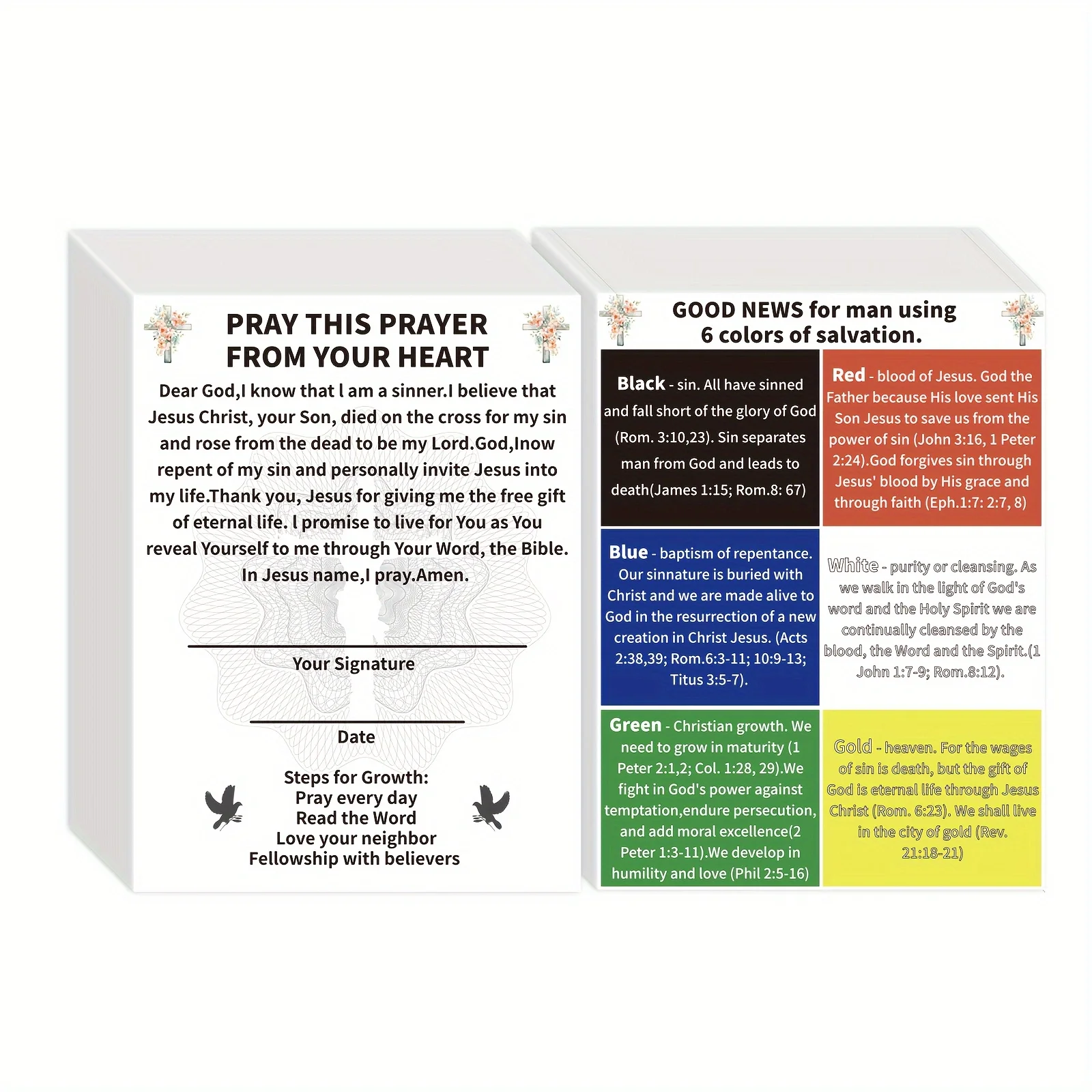 10pcs Bulk Plan Of Salvation Cards Christian Inspirational Bible Verses Wallet Planner Bookmark For Men Teens Ministering Tool.