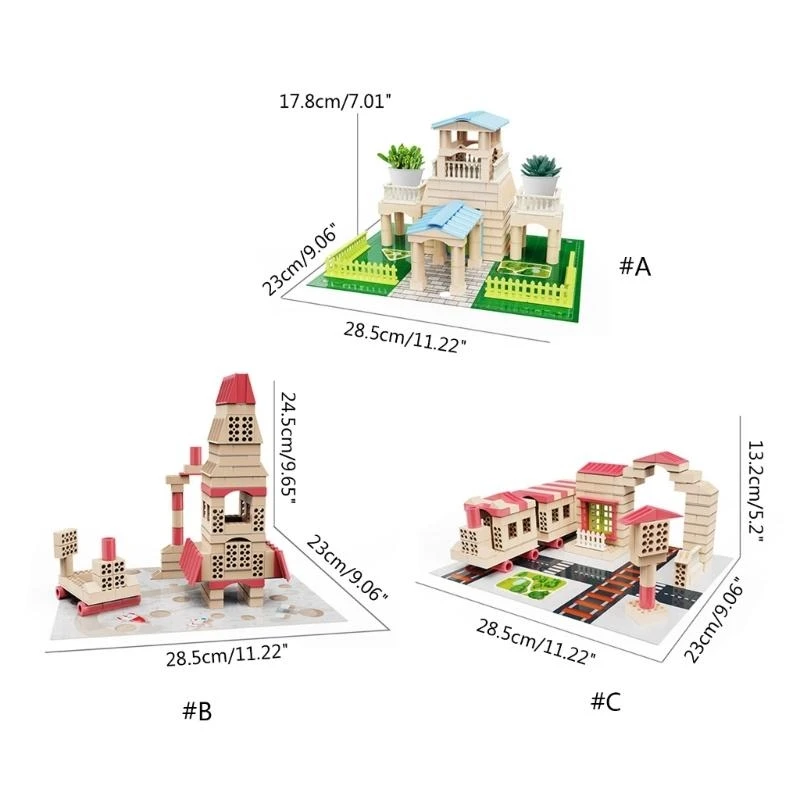 مجموعة مكعبات بناء بلاستيكية محاكاة بناء نموذج معماري لعبة هدية 15UB #6