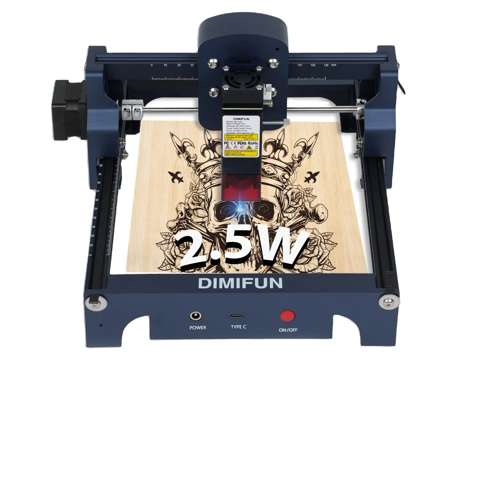 

DIMIFUN A25 2.5W Desktop Laser For Sale Engraving Machine 130*130mm Wood Laser Engraving Machine