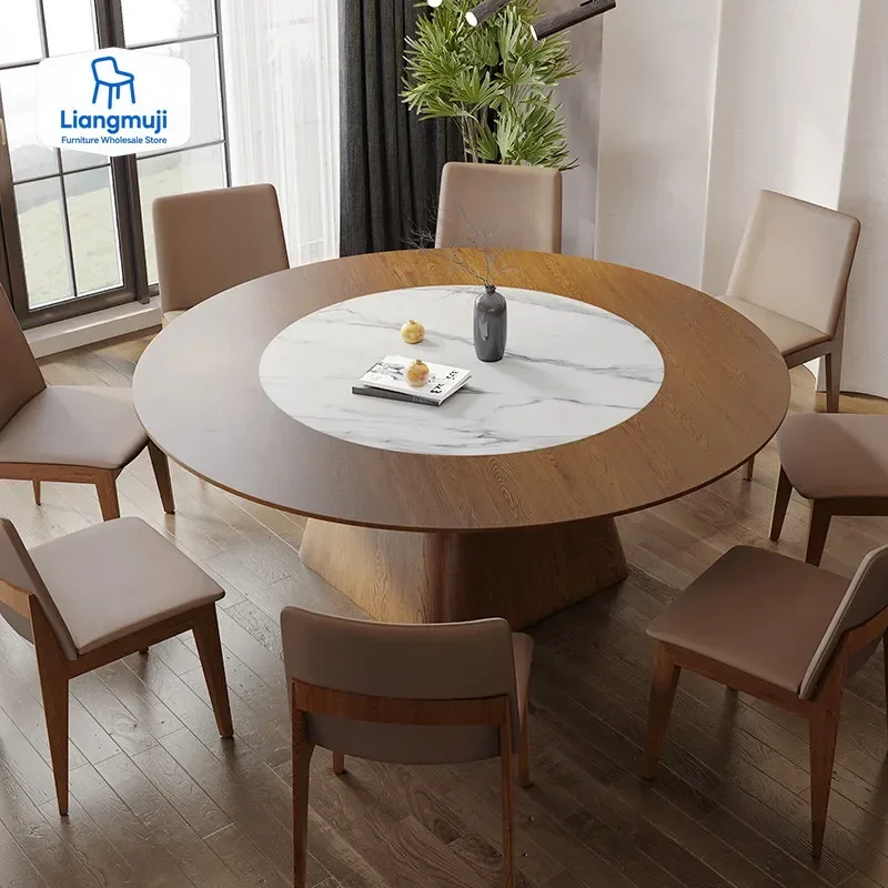 Mesas de recepción Mesa de Comedor Servicio Café Redondo Diseñador Café Cocina Restaurante Elegante Mesa Comedor Extensible Lujo