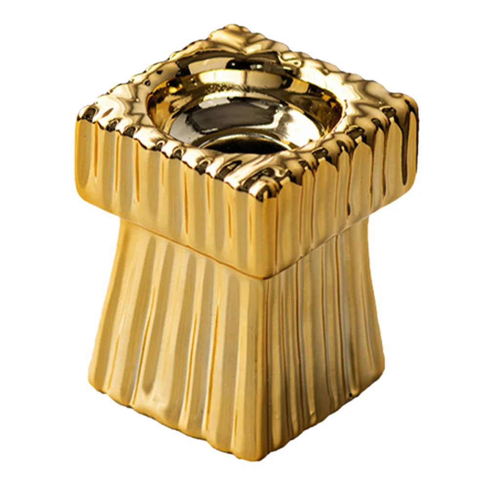 حامل شمعدان من السيراميك، ديكور منزلي أنيق فريد من نوعه، قاعدة مسطحة مناسبة لاستخدام سطح الطاولة في غرفة المعيشة والزفاف