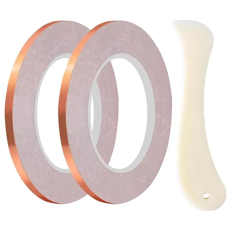 2pcs Stained Glass Foil Tape Adhesive Shielding Conductive Adhesive Foil Tape For Shielding Stained Glass Paper Circuit Repair