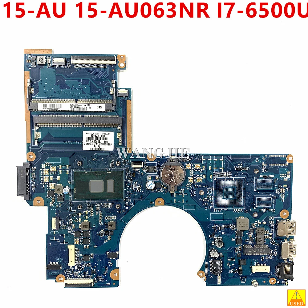 G34A For HP Pavilion 15-AU 15-AU063NR Laptop Motherboard I7-6500U 856223-601 856223-501 856223-001 DAG34AMB6D0 100% Working