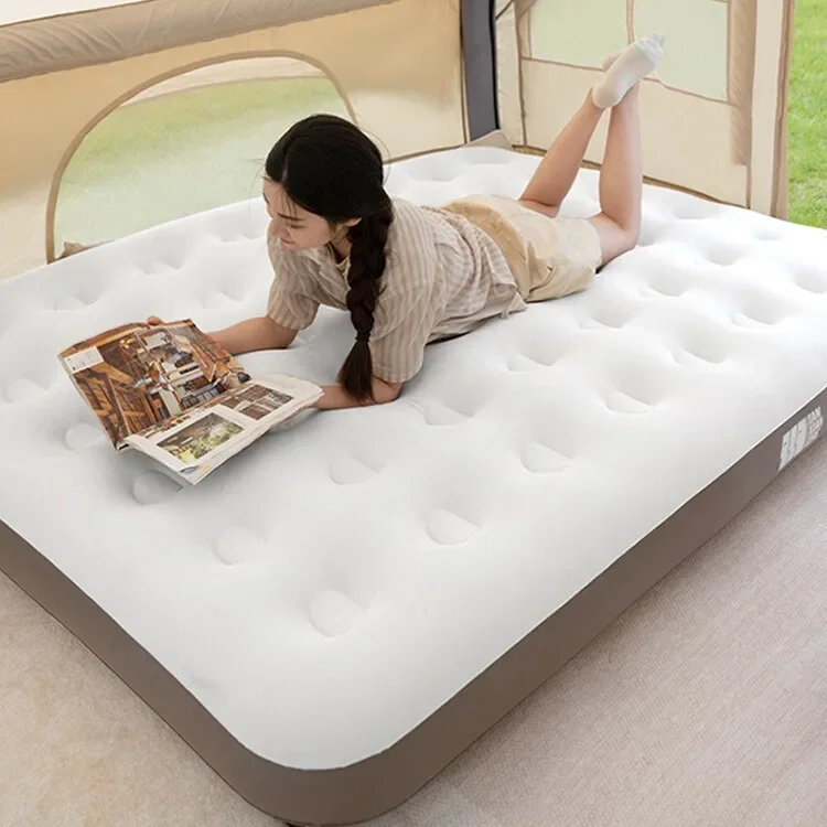 キャンプ用エアマットレス-グランピング-アウトドア旅行-ポータブル-折りたたみ式寝具-厚手22cm-1～3人用-自動膨張エアシートマット