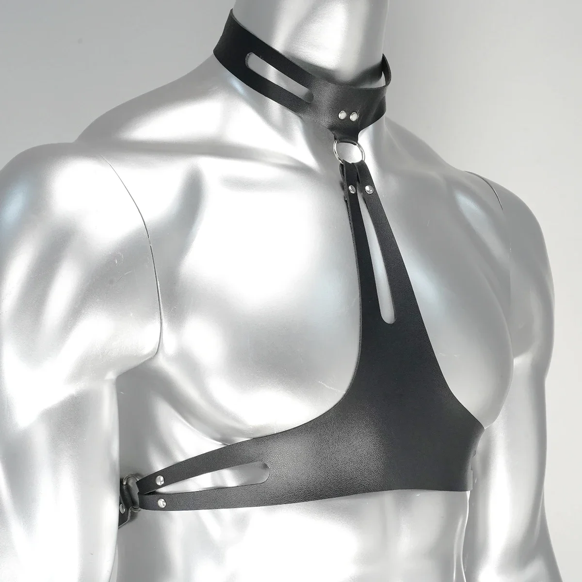 남성용 블랙 PU 가죽 세련된 클래식 쉐이핑 가슴 스트랩 휴일 장식 액세서리 데일리웨어 의류 벨트