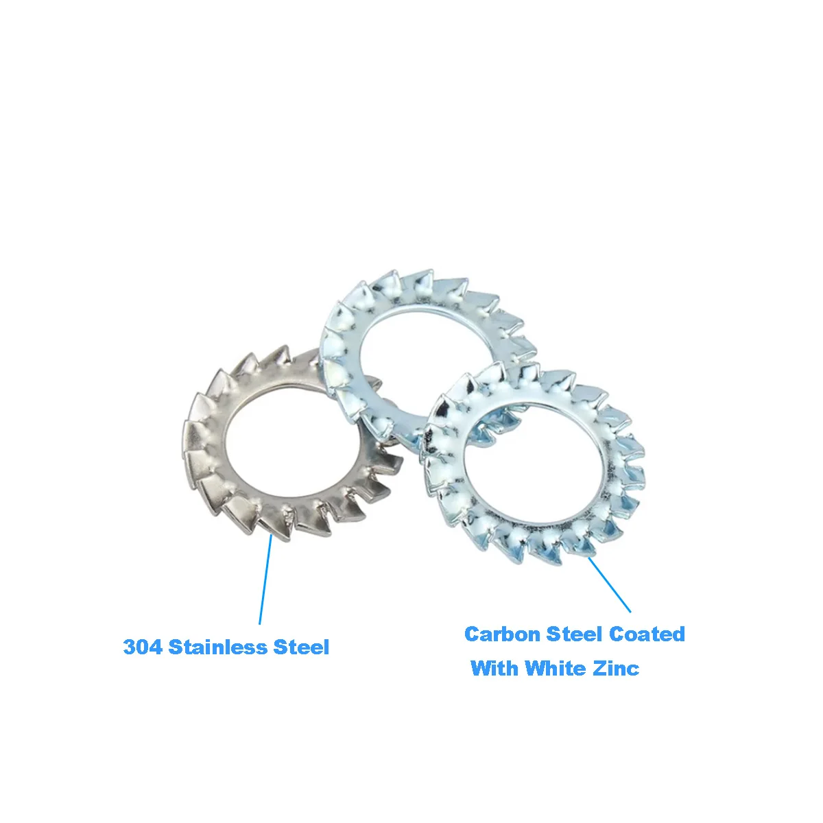 304 Stainless Steel Internal And External Serrated Lock Washer / Anti Slip Stop Anti Loosening Gasket M3M4M5M6M8-M30