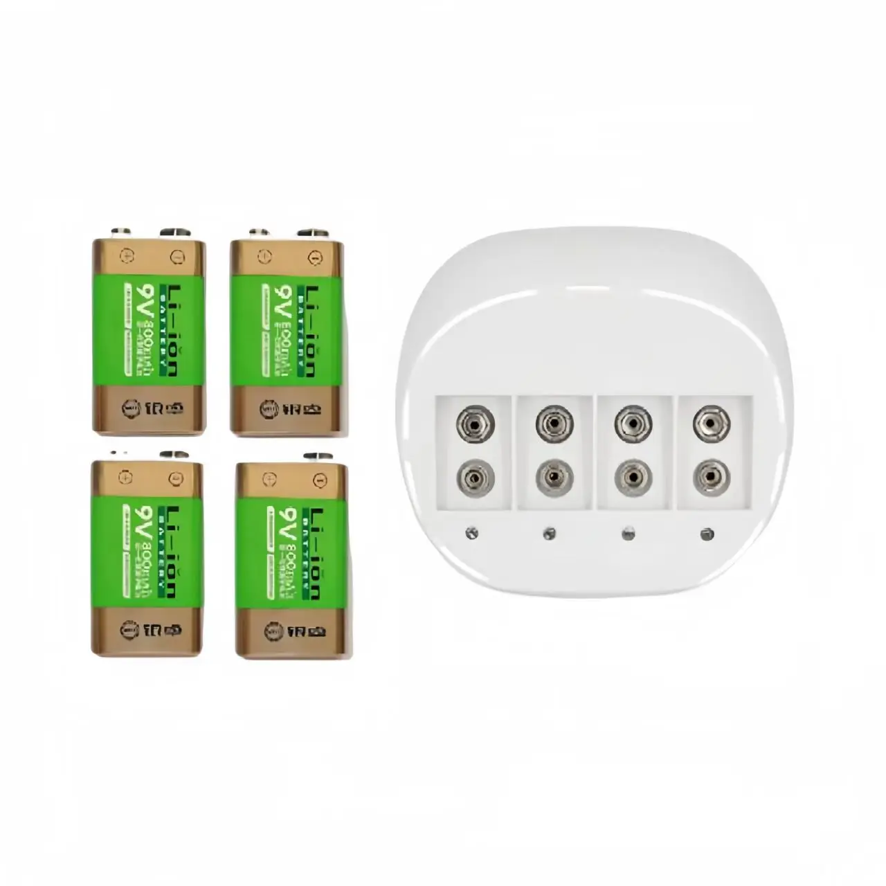 NEW 4PCS 800mAh SUPER BIG 9V li-ion lithium 9 Volt Batterie Hersteller garantie+1PCS 4-slot 9V high current charger