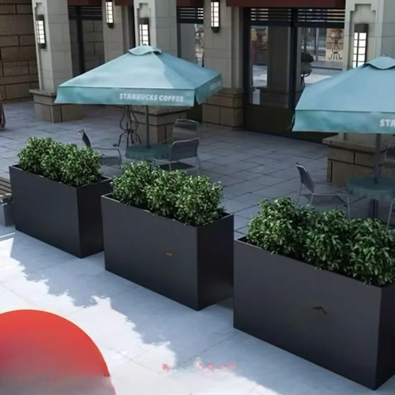 

flower box square Commercial street courtyard Sales department Outside the landscape flower trough fence partition flower bed