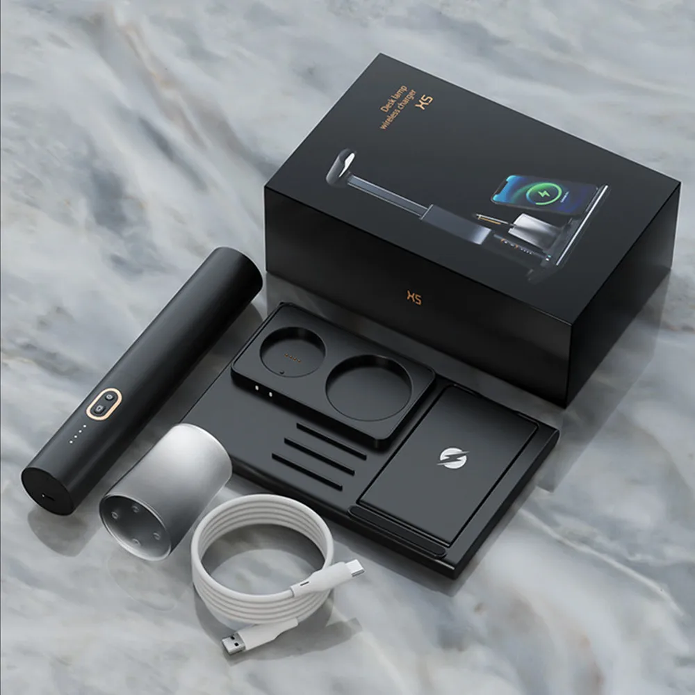 Multifunction LED Desk Lamp USB Magnetic Wireless Charging Night Light Eye-Protection Reading Study Business Table Lamps