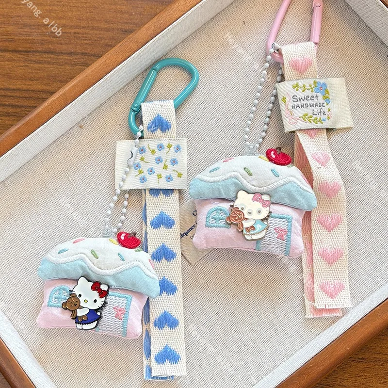 Sanrio – porte-clés en peluche Hello Kitty, pendentif, sac à dos quotidien, décoration de mode personnalisée, cadeau de Festival pour enfants