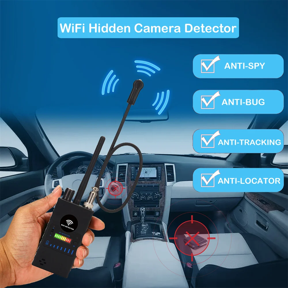 

Wireless RF Signal Detector Anti Spy Hidden Camera Detect Wifi GPS Tracker GSM Audio Tracker Device GPS Radar Bug Scanner G328B