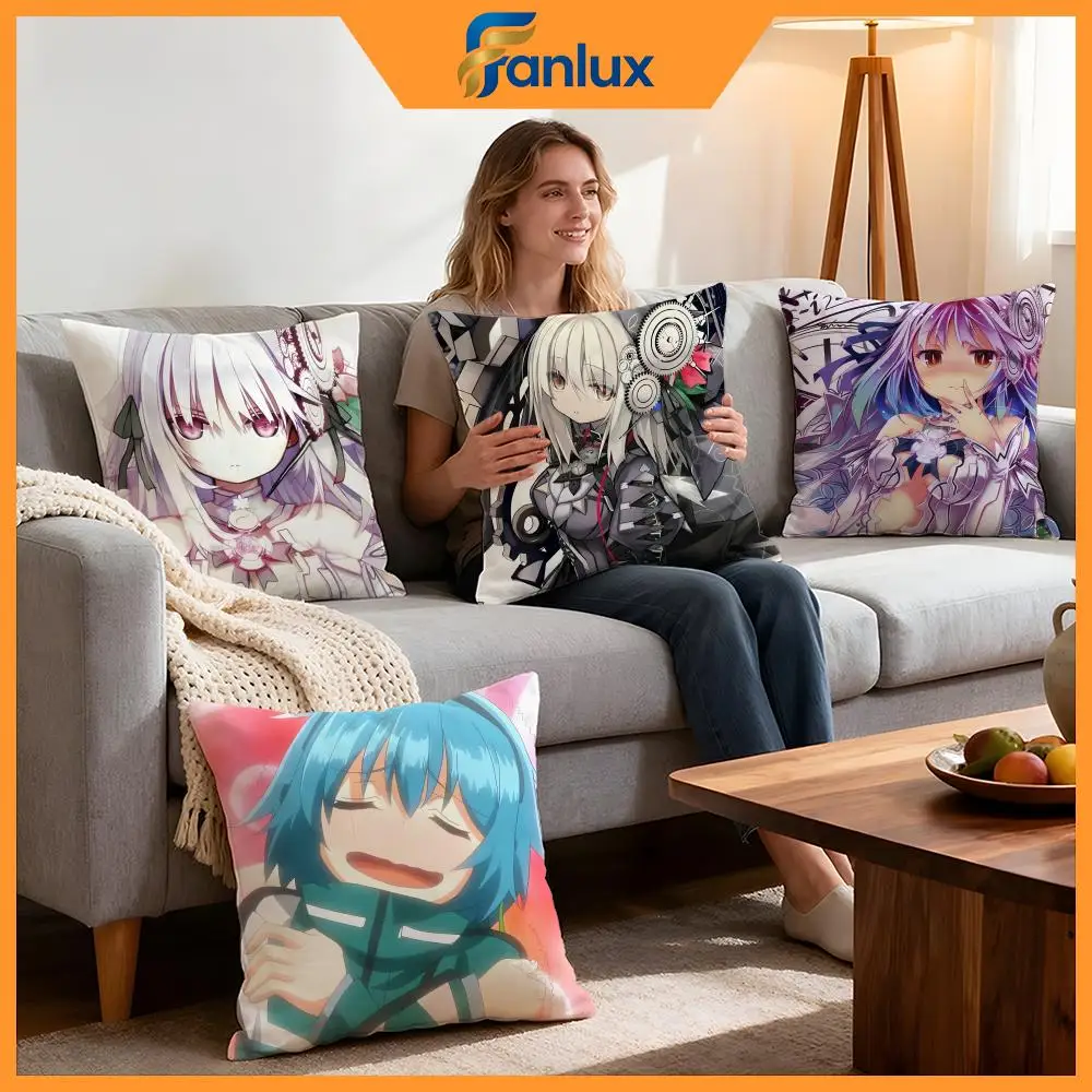 Anime Clockwork Planet Cushion Cover 4Pcs Decorative Covers Soft Cushion Case for Sofa Couch Decor 40x40 45x45 Pillowcases